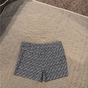 LOFT Black & White Geometric Bermuda Shorts